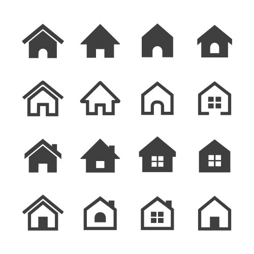 House icons set vector image