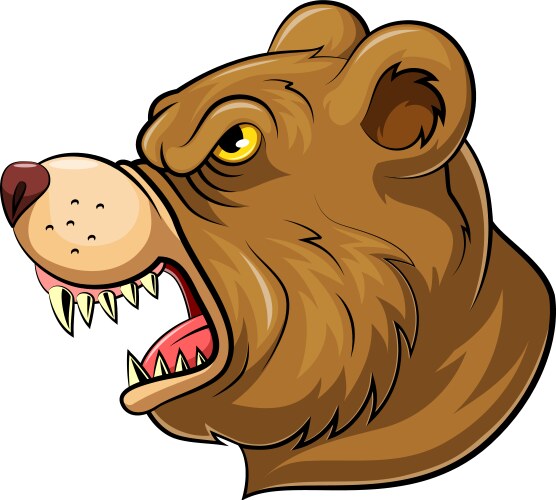 Mascot head an roaring bear vector image