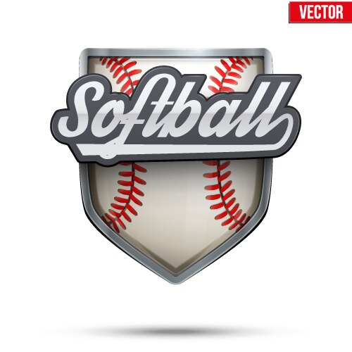 premium symbol of softball label vector image