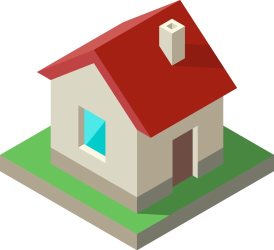 Isometric house icon logo vector image