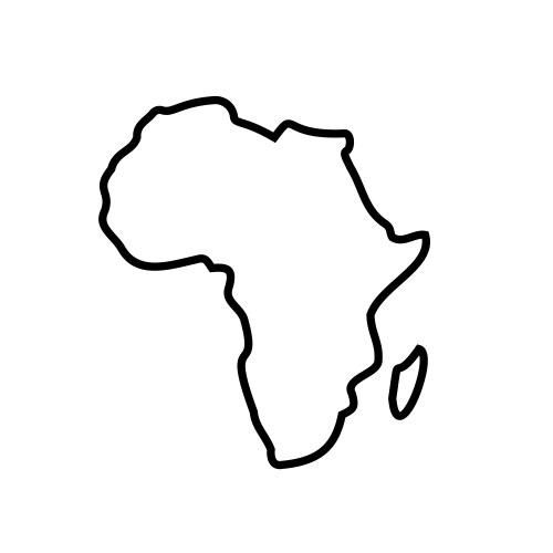 Africa line map icon african outline vector image