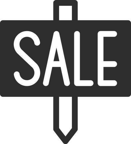 Sale signpost real estate board line symbol vector image