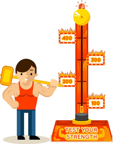 Strongman and test your strength game vector image