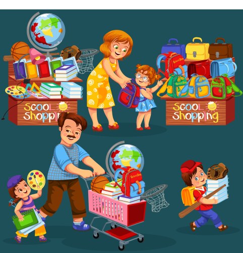 school shopping poster vector image