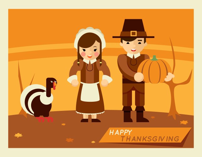 thanksgiving retro poster vector image