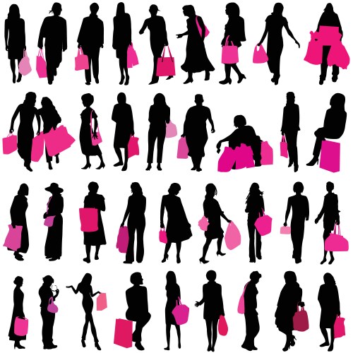 Shopping women vector image