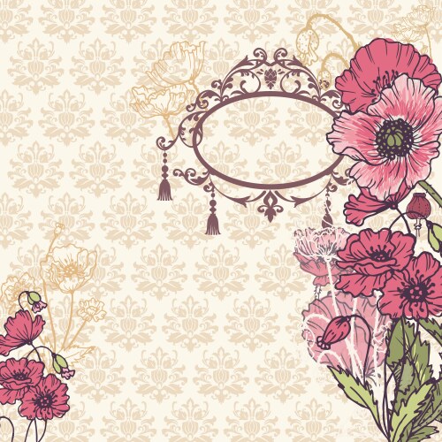 Vintage poppy background vector image