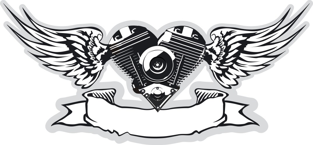 Winged motorbike symbol vector image