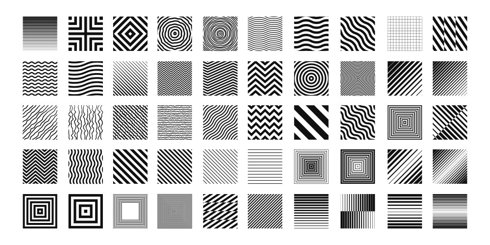 Set of geometric square patterns collection vector image