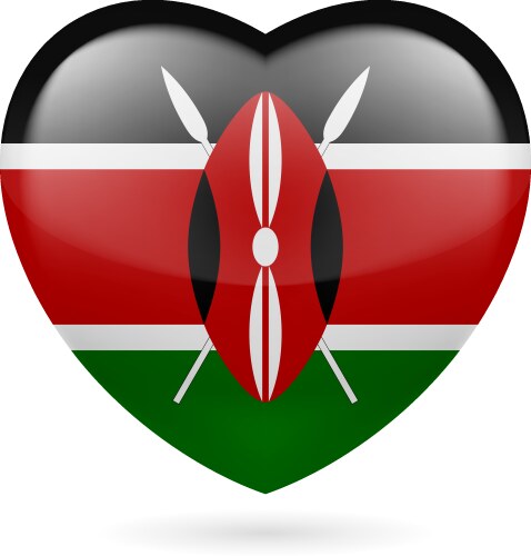 Heart icon of kenya vector image