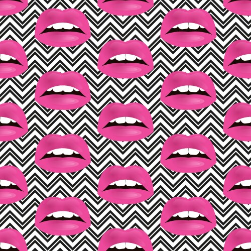 glamour seamless lip pattern vector image