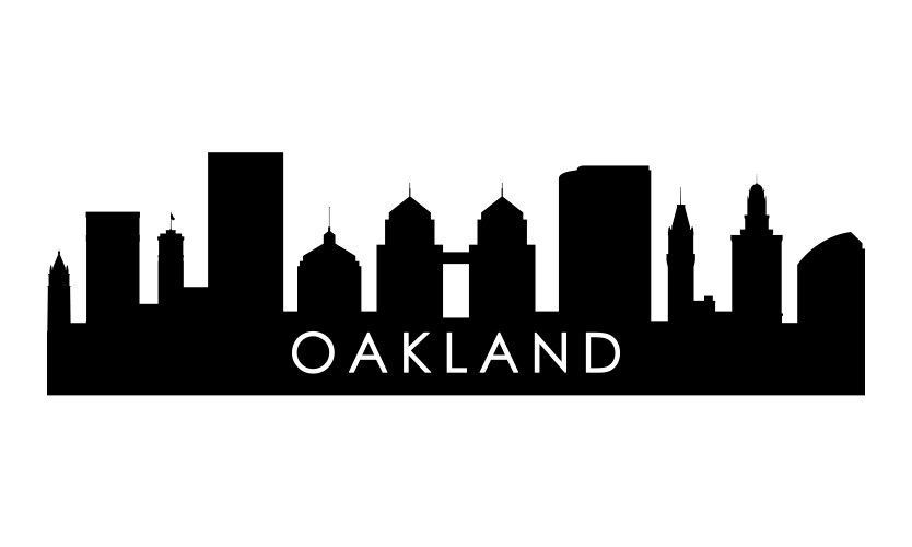 oakland skyline silhouette black ca vector image