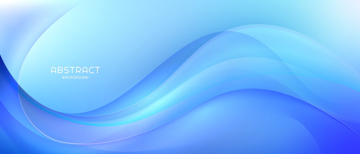 A blue wave background with soft lines vector image