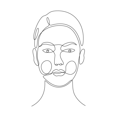 Continuous line drawing beautiful womans face vector image