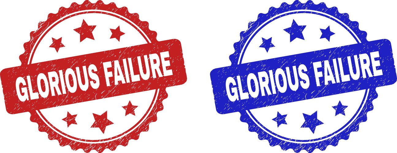 Glorious failure rosette seals using distress vector image