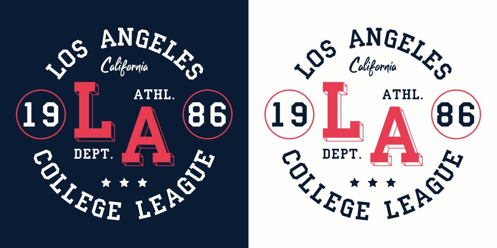 la college league print for t-shirt design vector image