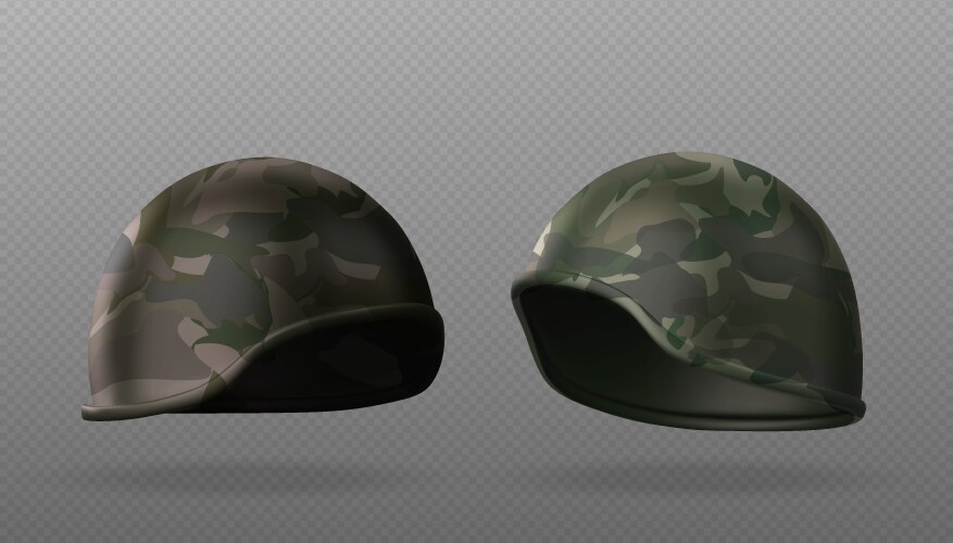 Military helmet mockups set vector image