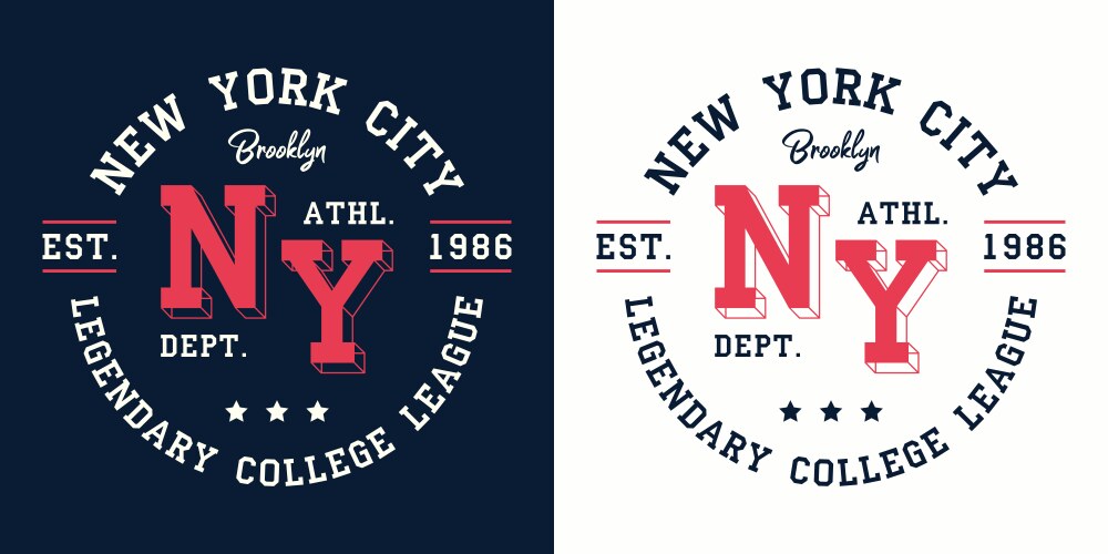 ny college league print for t-shirt design vector image