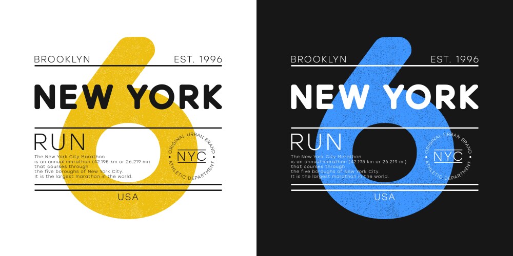 new york marathon print for t-shirt design vector image