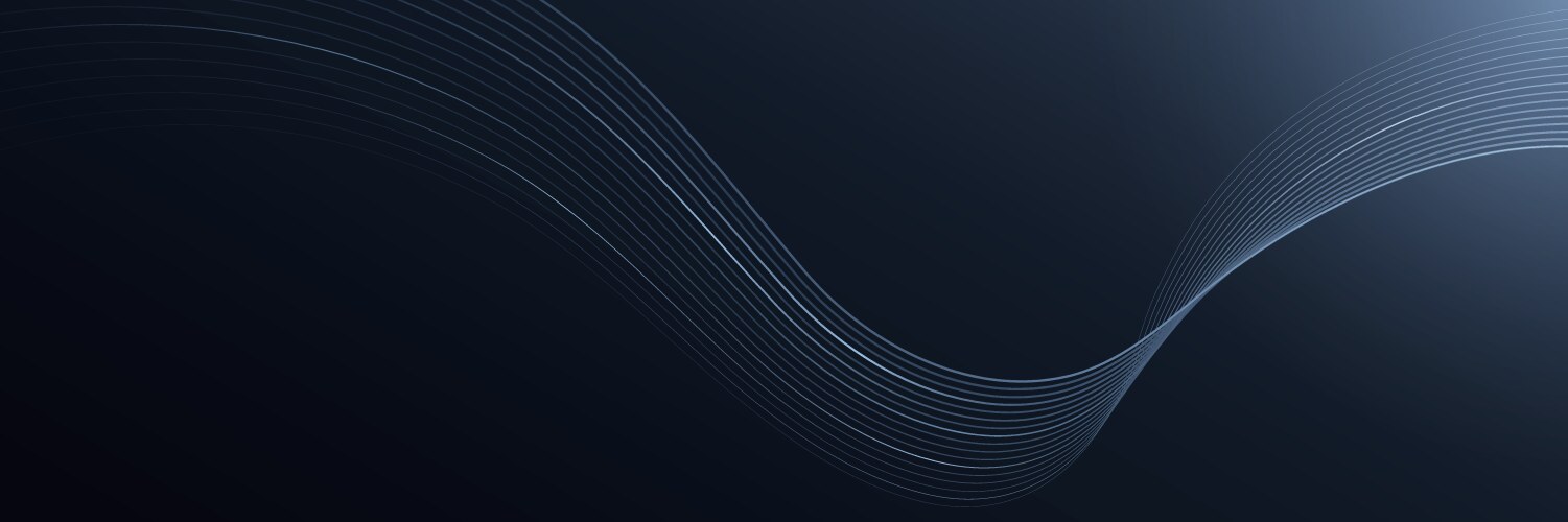 Abstract flowing wave lines on dark background vector image