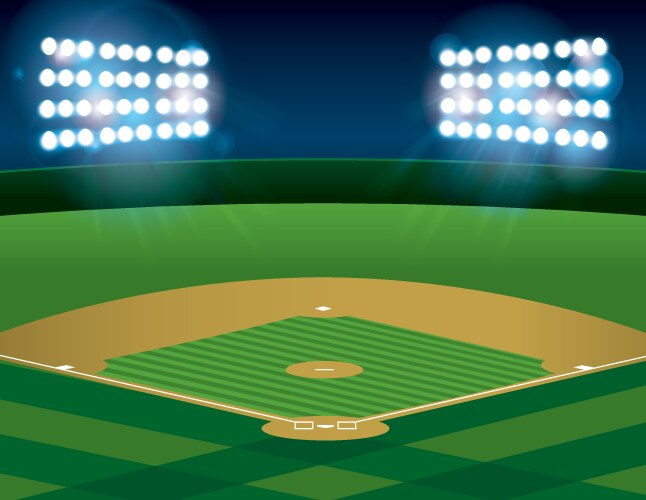 baseball field at night vector image