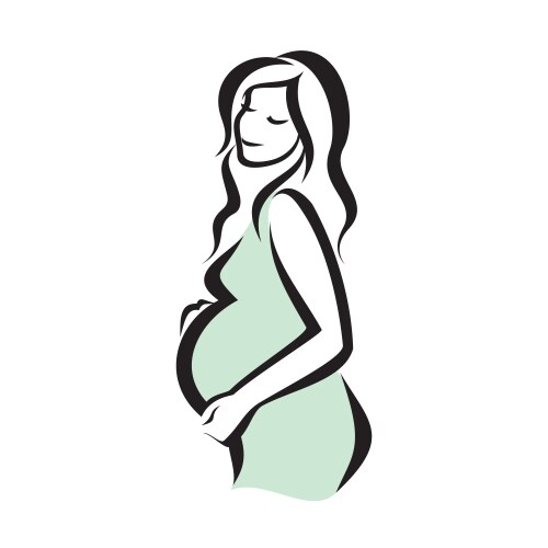 pregnant woman symbol stylized sketch vector image