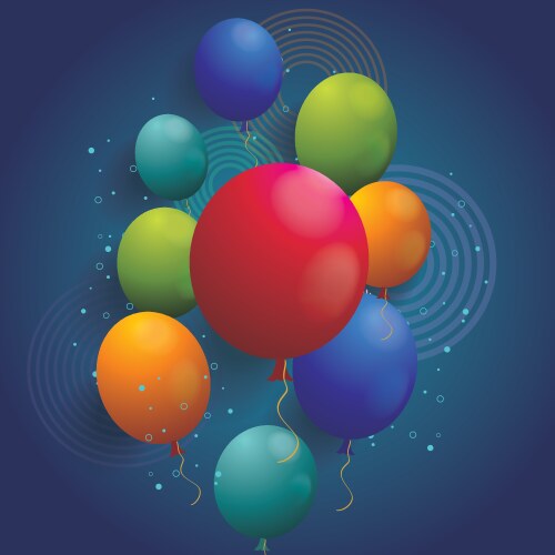 Holiday background with balloons and geometric vector image