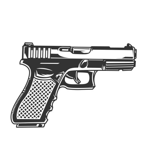 Vintage glock pistol concept vector image