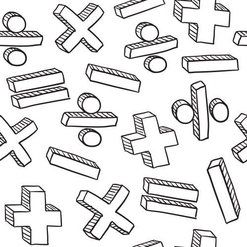 Doodle math pattern seamless vector image