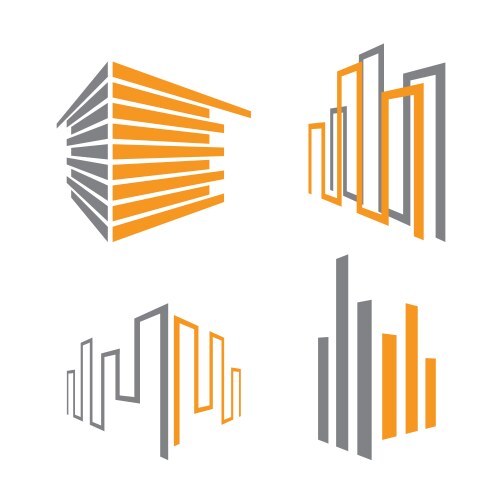 Building icons vector image