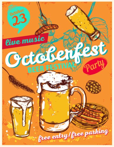 october fest poster vector image