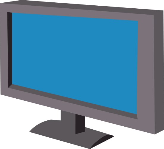 Flat monitor on white background vector image