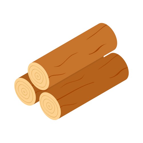 Wooden logs icon isometric 3d style vector image