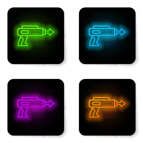 Glowing neon line fishing harpoon icon isolated vector image