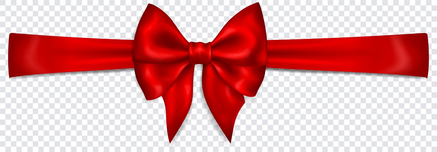 Red bow with horizontal ribbon vector image