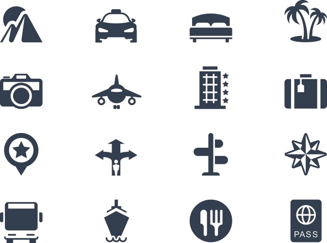 Trave icons vector image