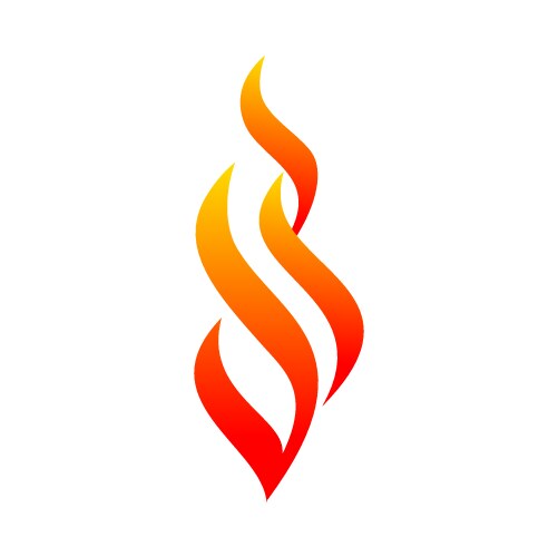 Abstract flaming fire curves symbol design vector image