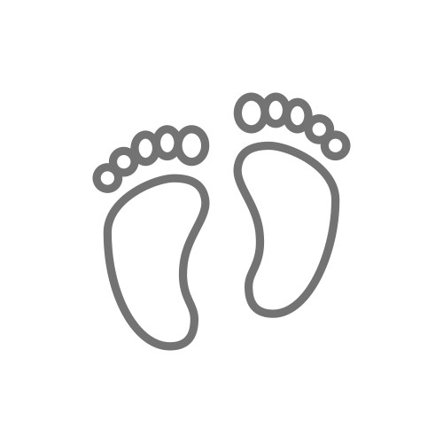 baby feet human footprints line icon vector image