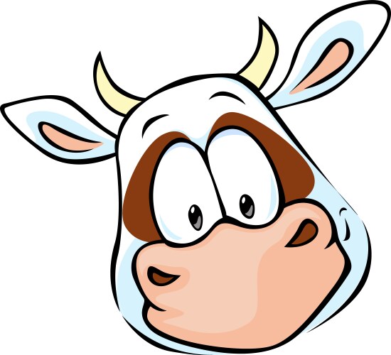 Cow head cartoon vector image