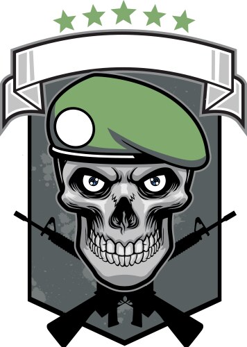 Military skull vector image