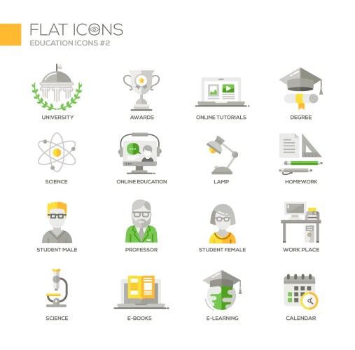 modern school and education thin line design icons vector image