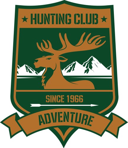 rocky mountain elk badge for hunting design vector image