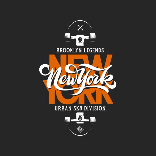 ney york skateboard t-shirt design typography vector image