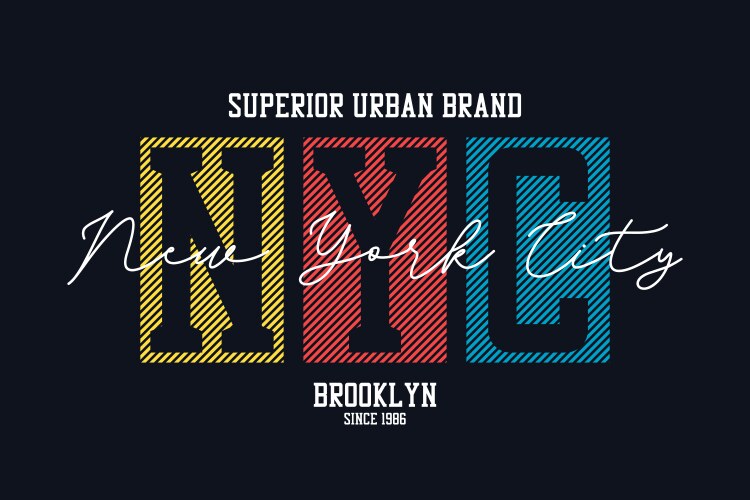 New york city design for t-shirt nyc brooklyn vector image