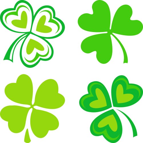 Isolated green irish shamrocks vector image