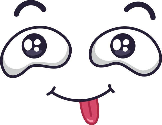 Funny cartoon face sticking its tongue out vector image