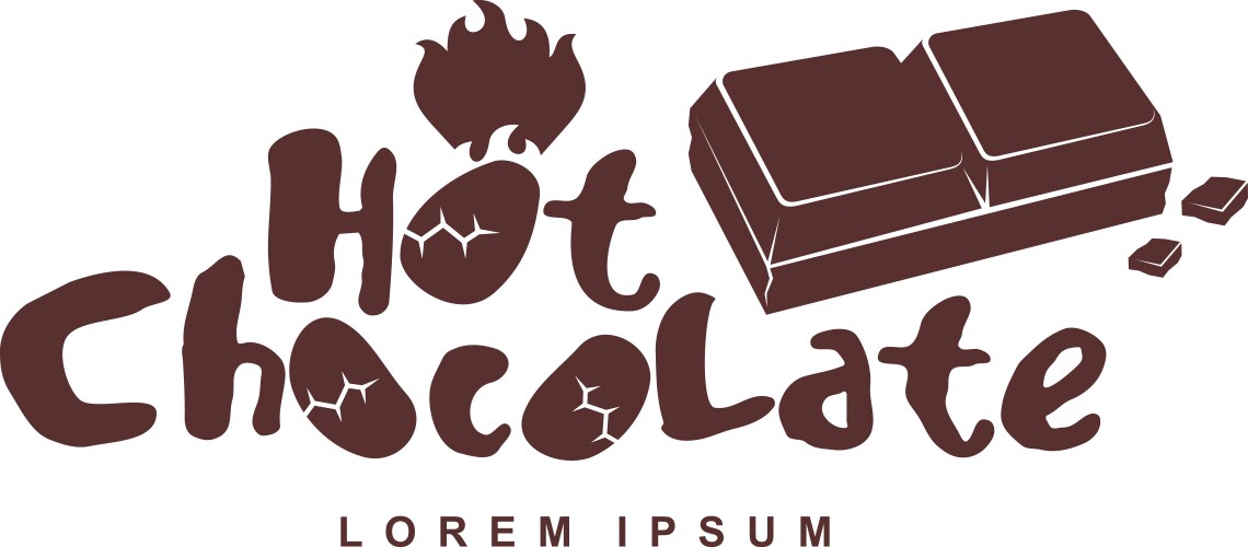 Hot chocolate logo template vector image