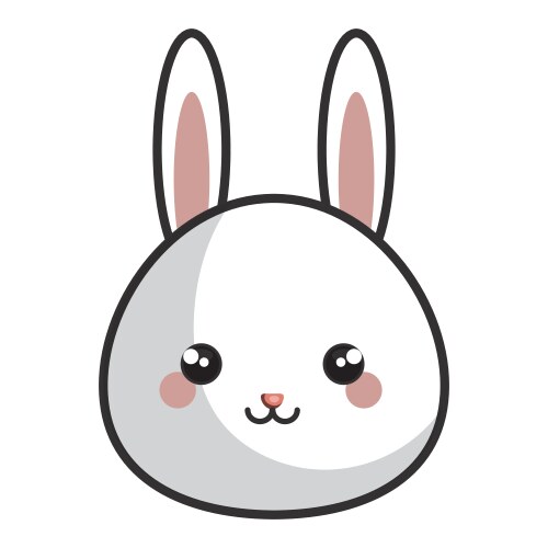 Cute rabbit kawaii style vector image