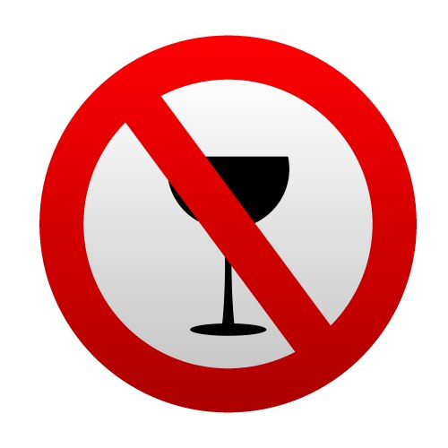 Attention forbidden alcohol sign vector image