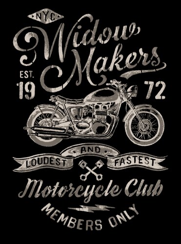 Hand painted vintage motorcycle graphic vector image